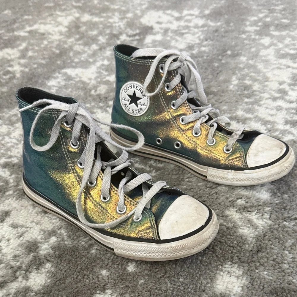 Converse Kids' All Star High Top Sneakers Shoes - Iridescent Green